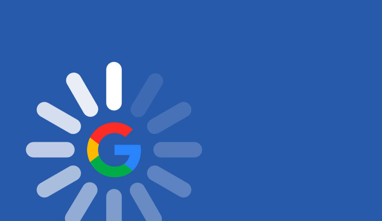 Google logo on blue background