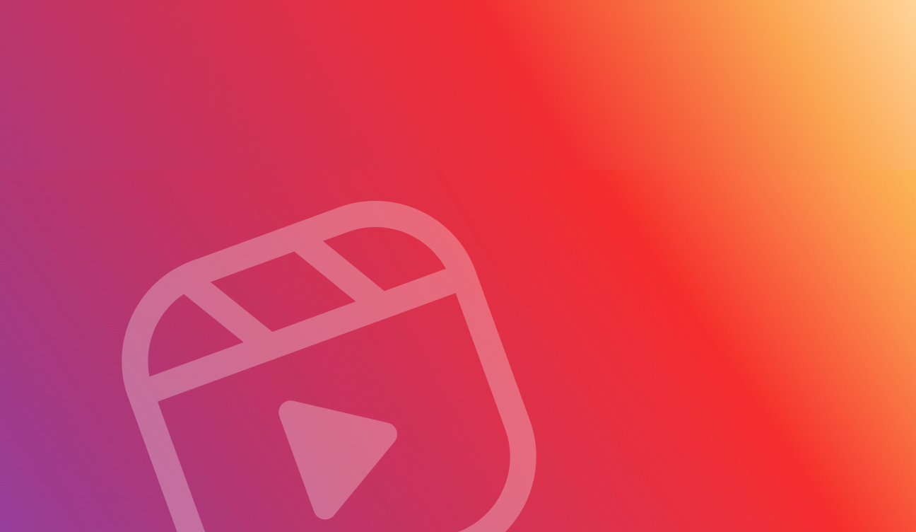 Instagram reels logo on ombre pink to orange background